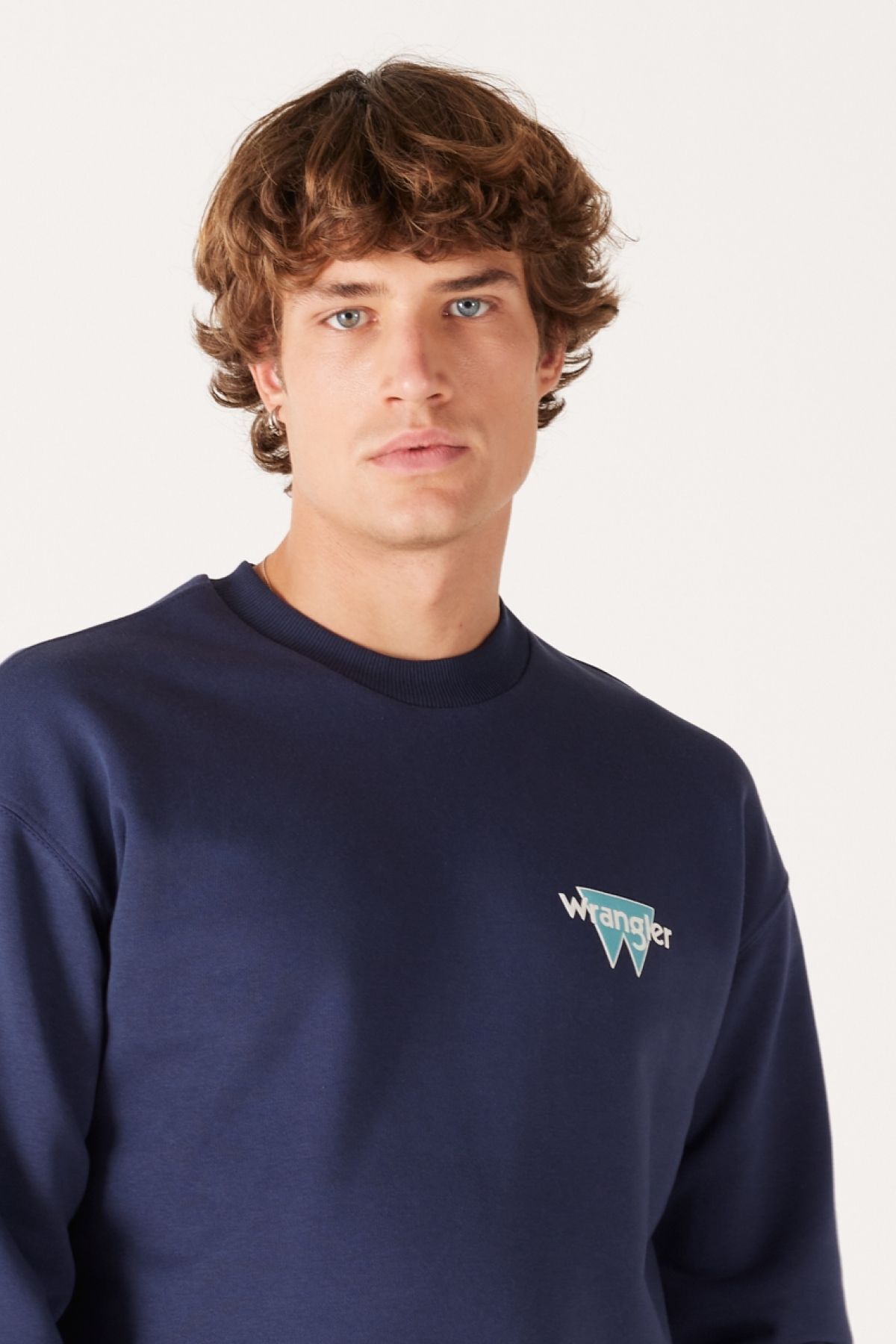 سویشرت آبی مردانه تناسب گشاد آرامش دوچرخه بریده شده توسط نیلی Wrangler