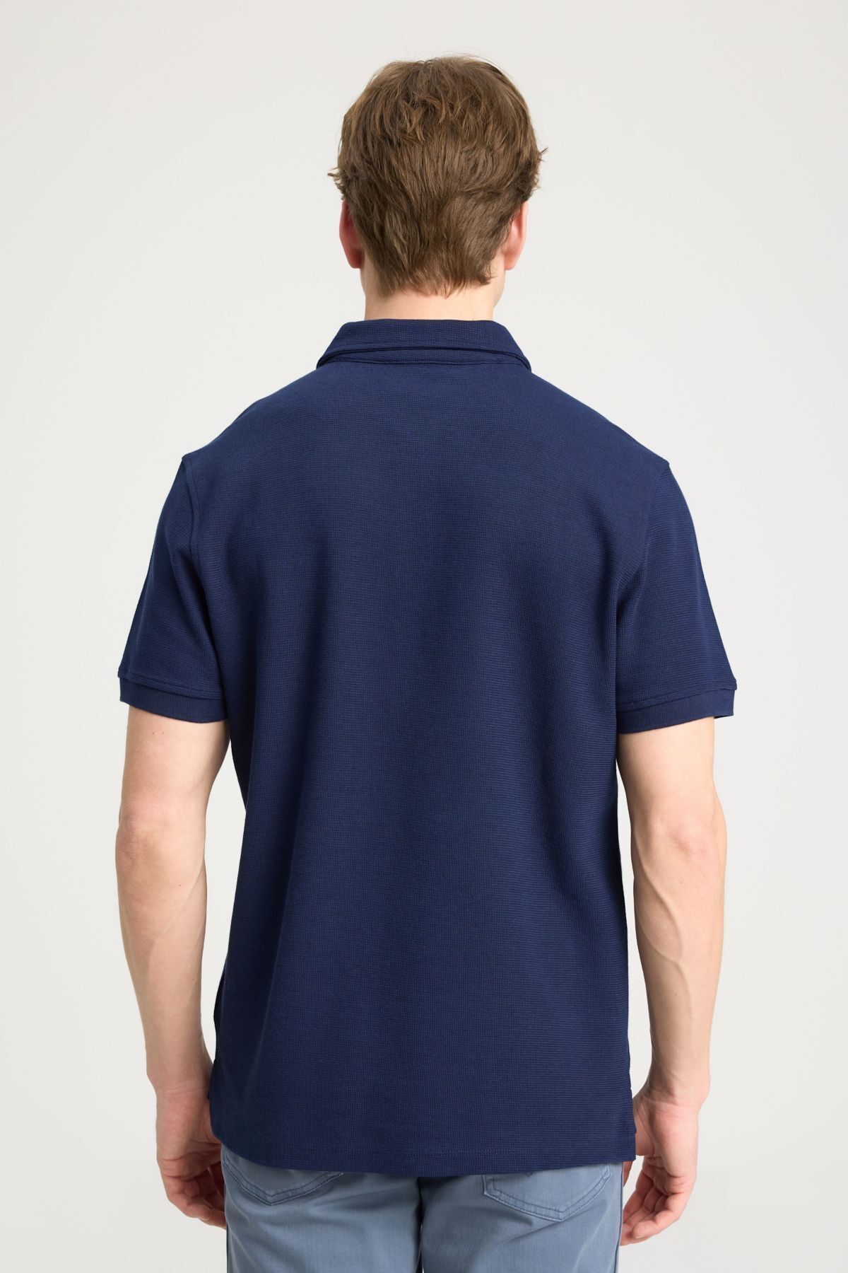 تی شرت یقه پولو آبی مردانه به طور منظم مناسب و معمولی برش طبیعی چوگان T shirt Wrangler