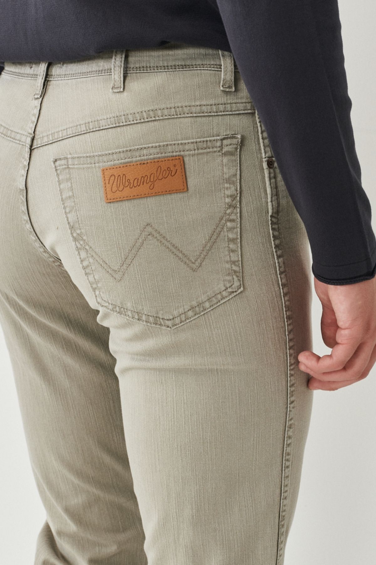 شلوار جین آبی مردانه تگزاس باریک و مناسب بیژ کمر Wrangler