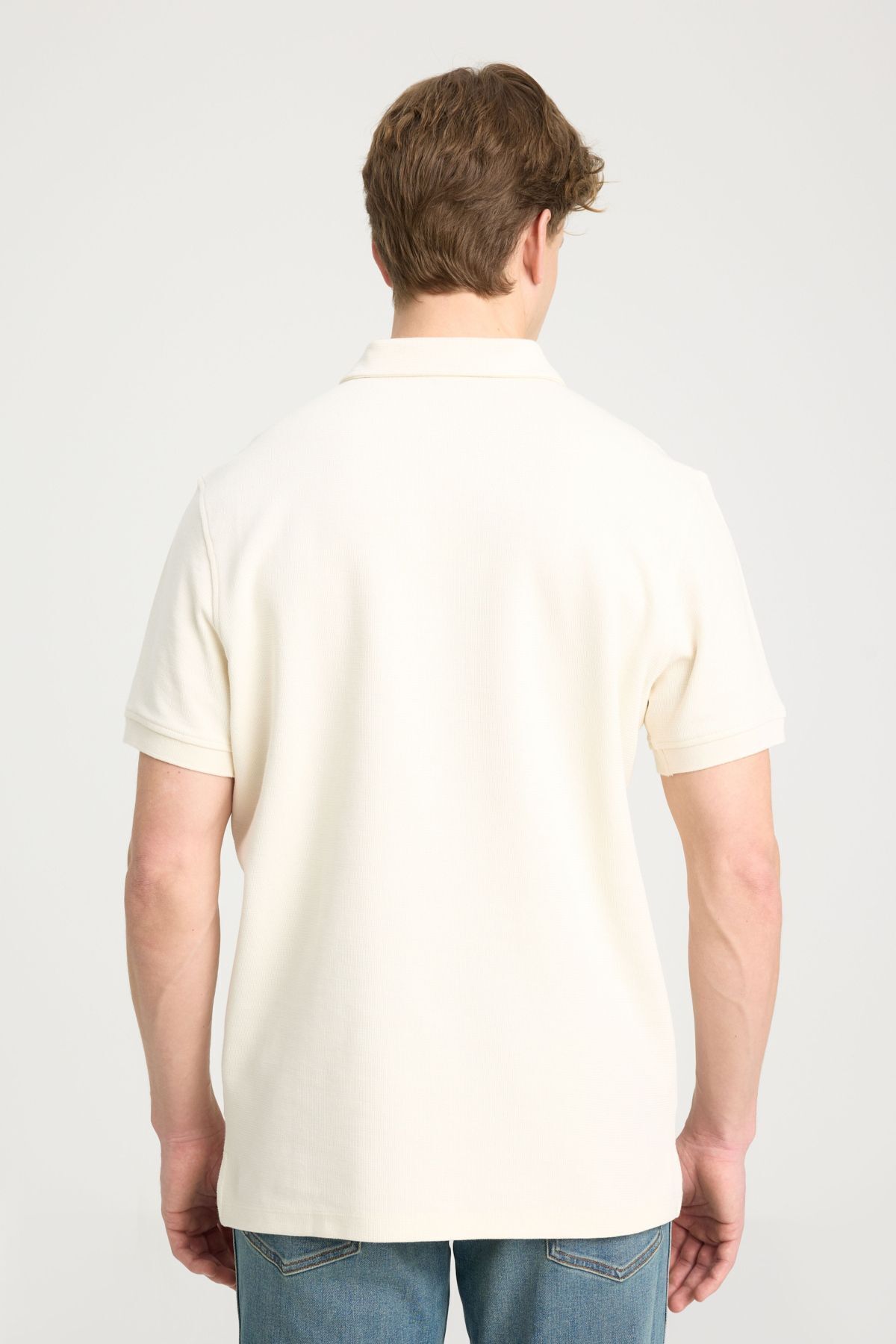 تی شرت یقه پولو مردانه به طور منظم مناسب برش طبیعی ecru ollo ollar t shirt Wrangler