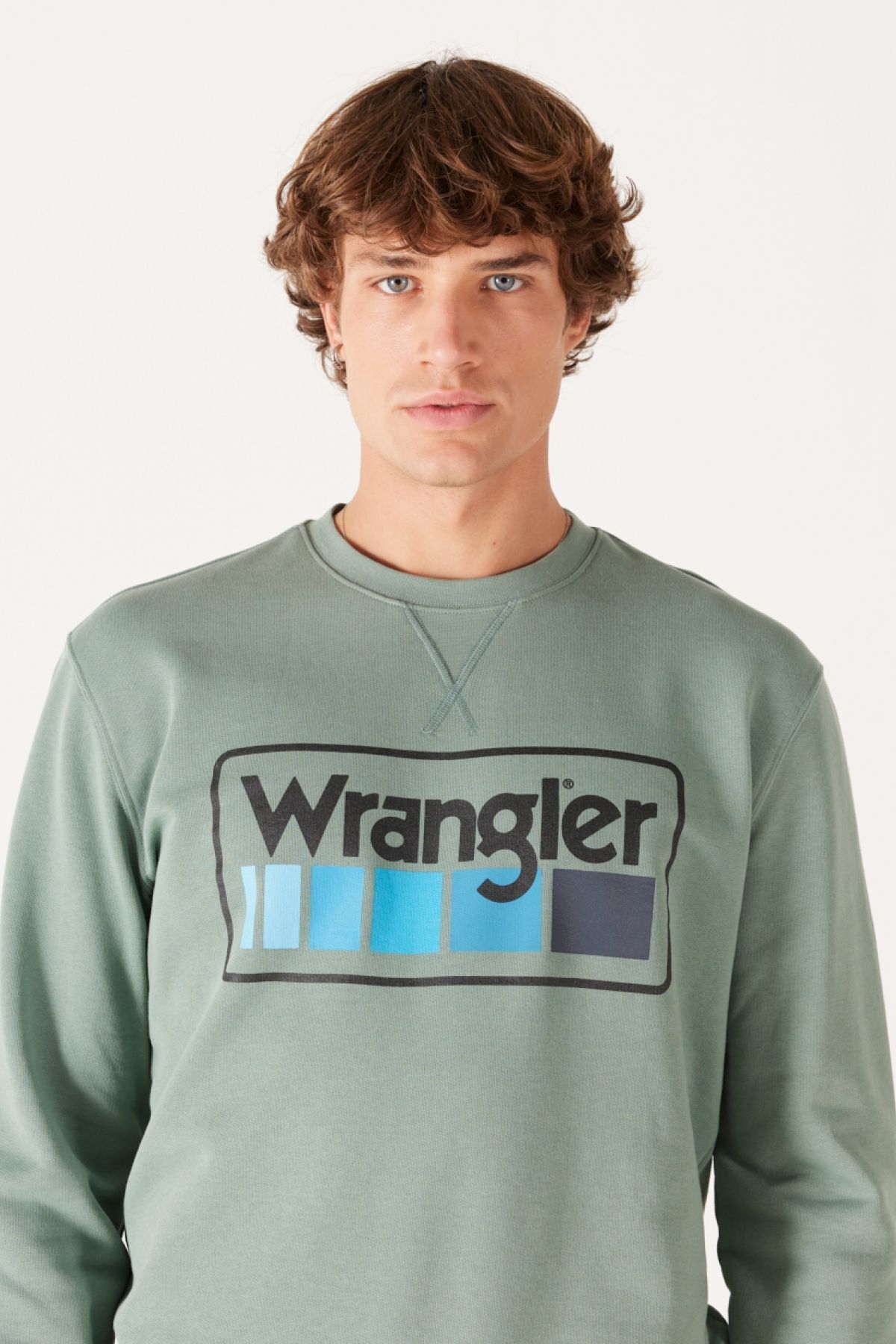 Wrangler  Regular Fit Normal Kesim %100 Pamuk Içi Polarlı Açık Yeşil Sweatshirt - Görsel 3