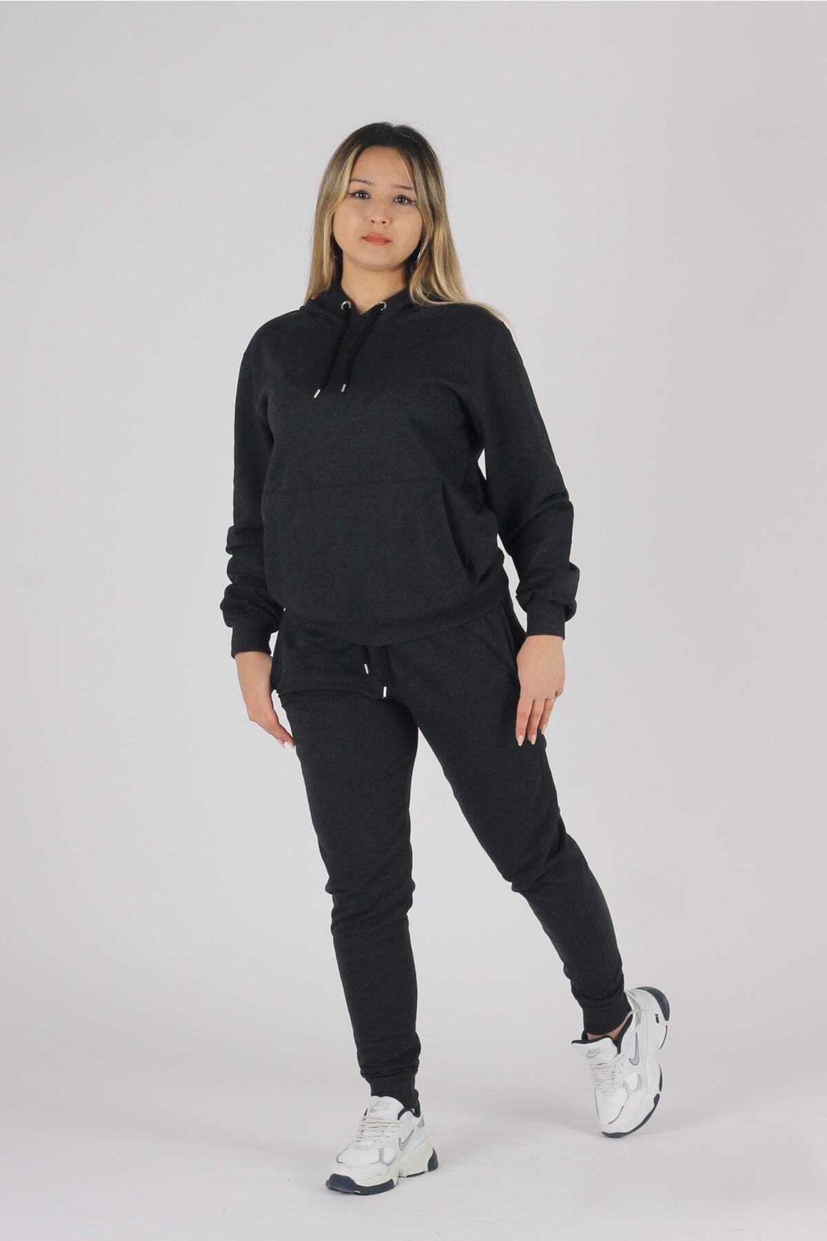 han elegant Kapucnis Kenguru Pocket 2 húros tréningruha szett elasztikus derékpánttal és zsinórral