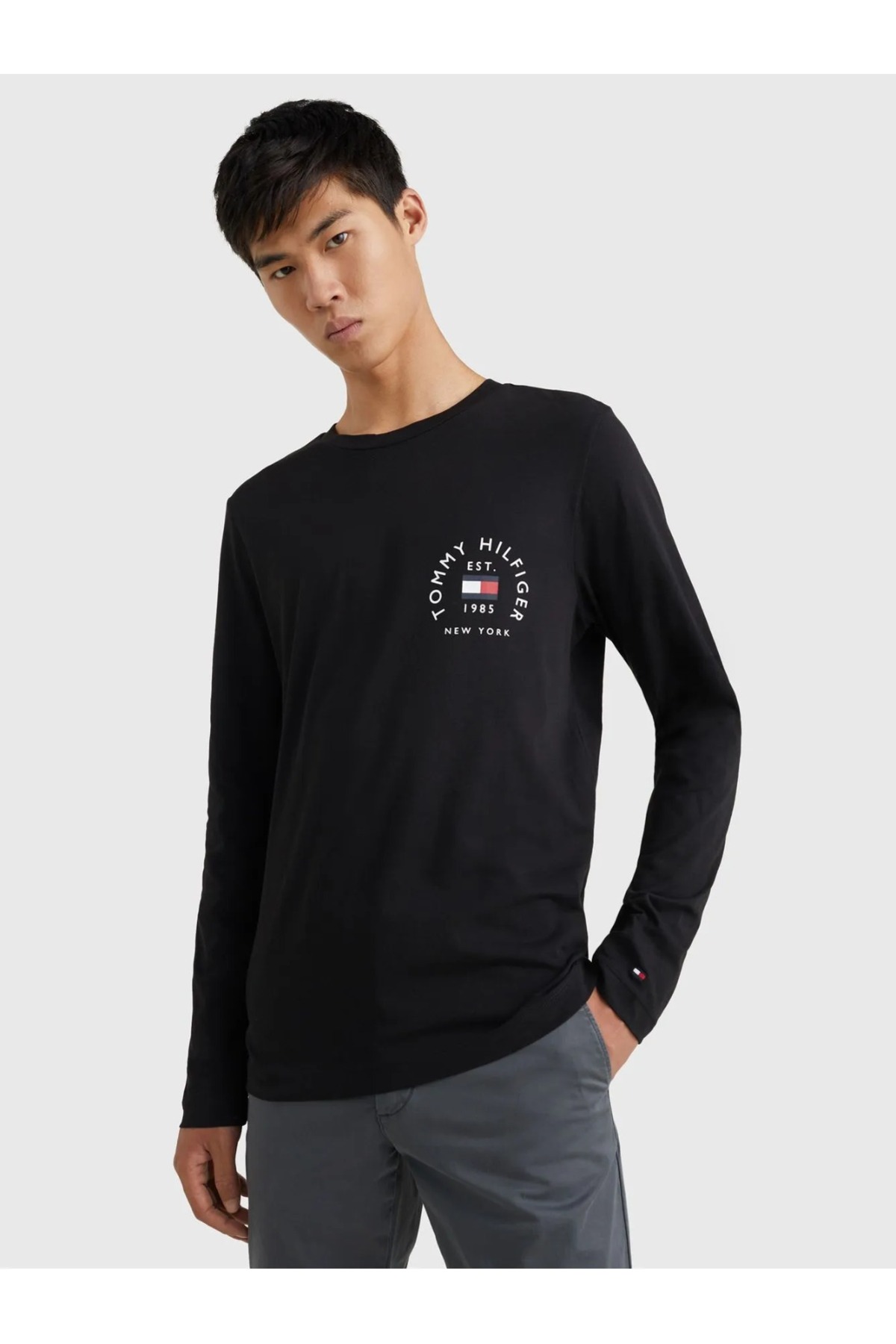 تیشرت مردانه مشکی تامی هیلفیگر | mw27911bds-PRS اورجینال - تصویر 2