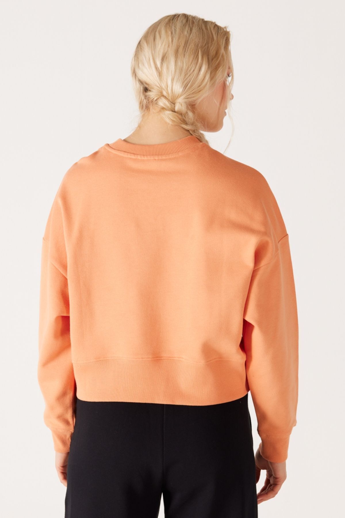 Wrangler  Relaxed Fit Geniş Kesim Içi Polarlı Bisiklet Yaka Turuncu Sweatshirt - Görsel 6