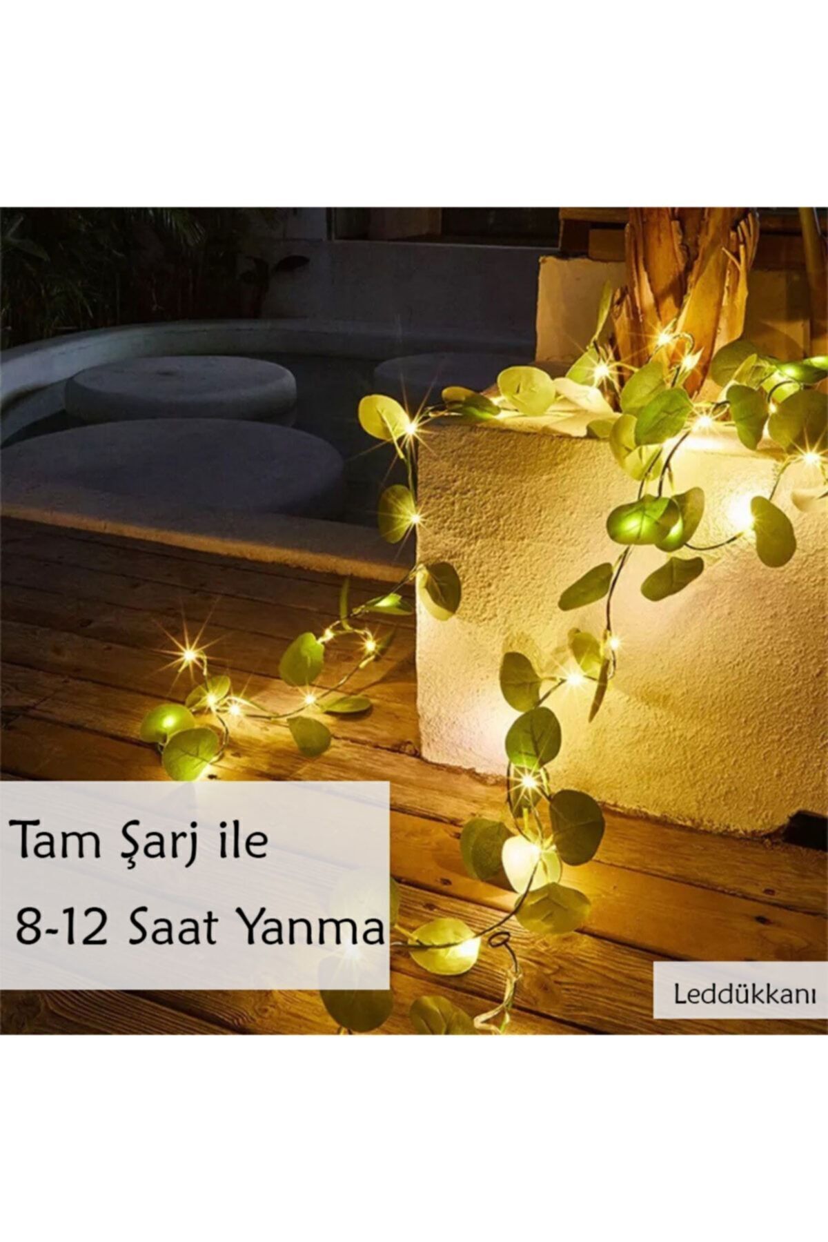 50 Led 7 Metre Sarmaşık Peri Led Işık Güneş Enerjili Solar Bahçe Balkon Ağaç Lambası Aydınlatması 5