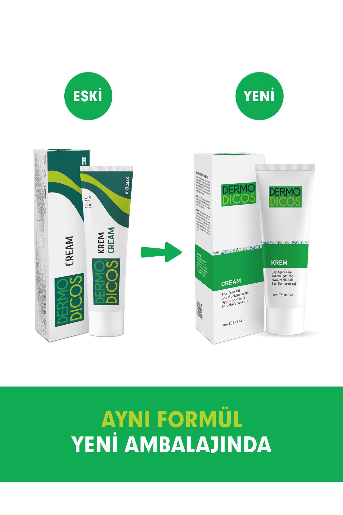 کرم بدن DERMODICOS 30 میل هیالورونیک روغن درخت چای Tto