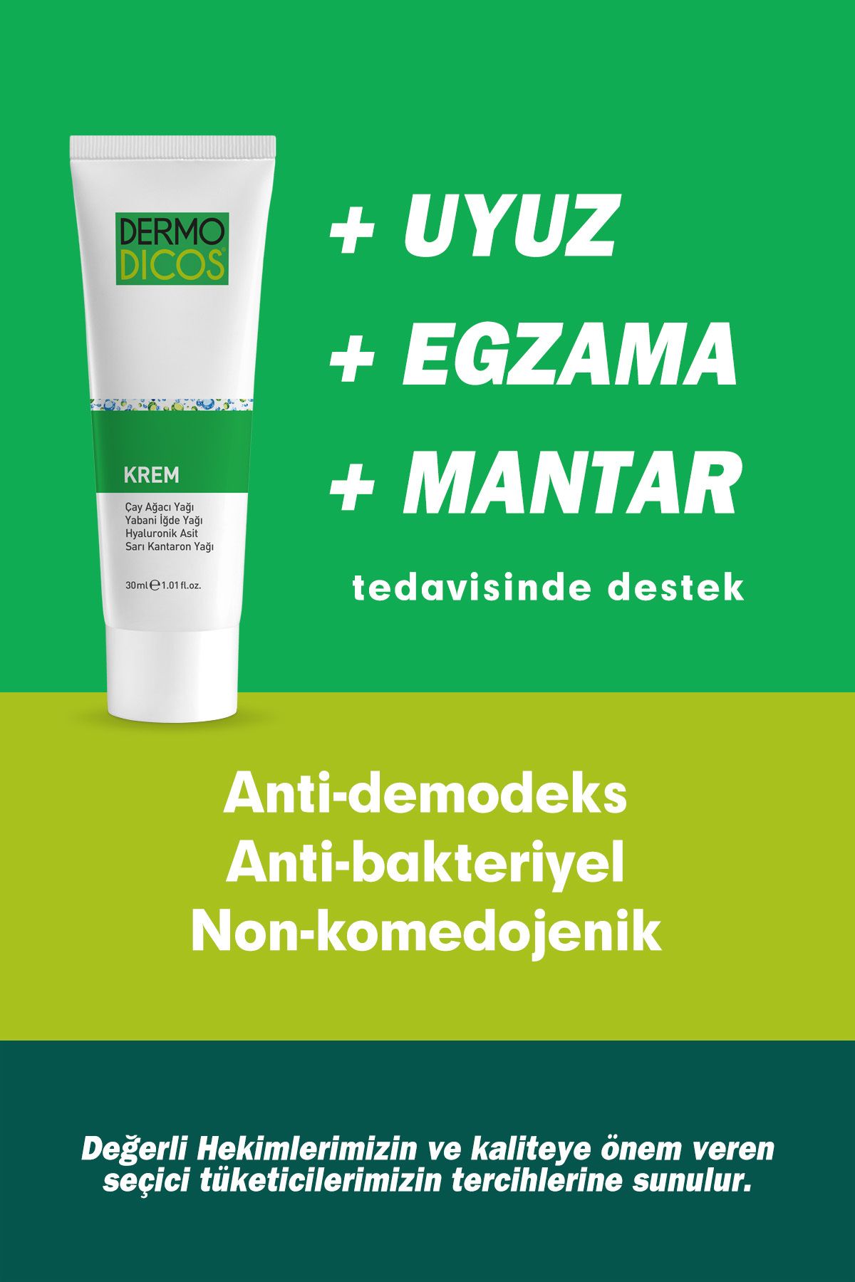 کرم بدن DERMODICOS 30 میل هیالورونیک روغن درخت چای Tto