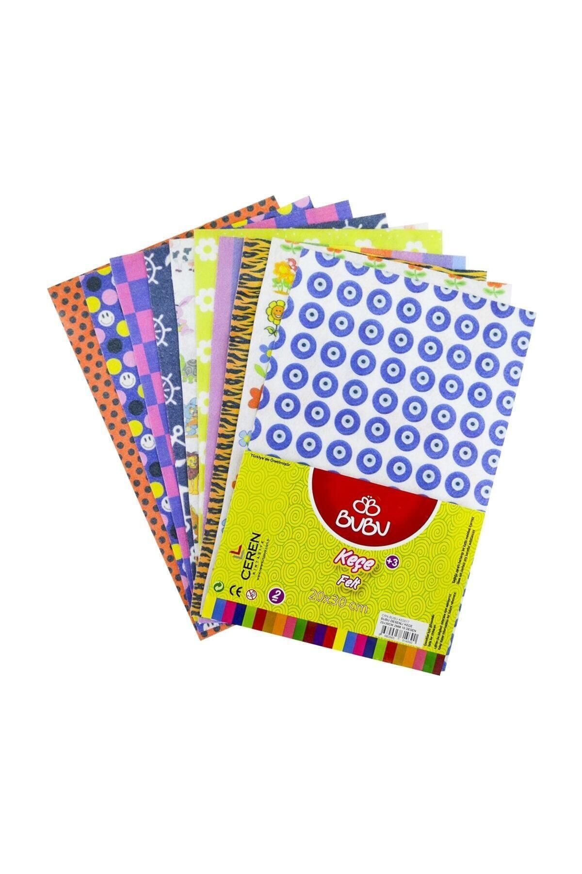 Bubu-Patterned Felt 20x30 cm 2mm 10 Patterns with Evil Eye Beads 1