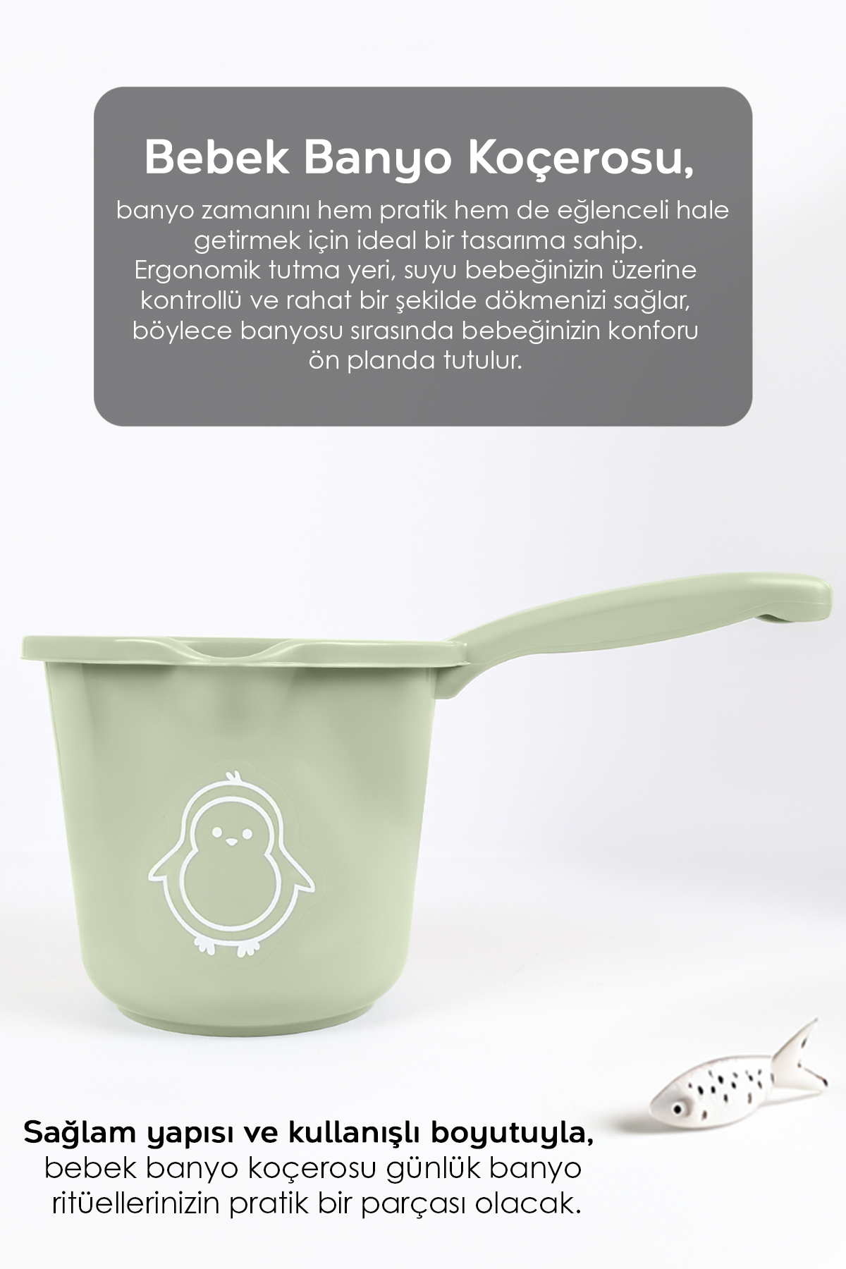 Meleni Baby 2'li Bebek Banyo Seti - Figürlü Banyo Su Kovası - Maşrapa - Yeşil fotoğrafı 3 (önizleme)