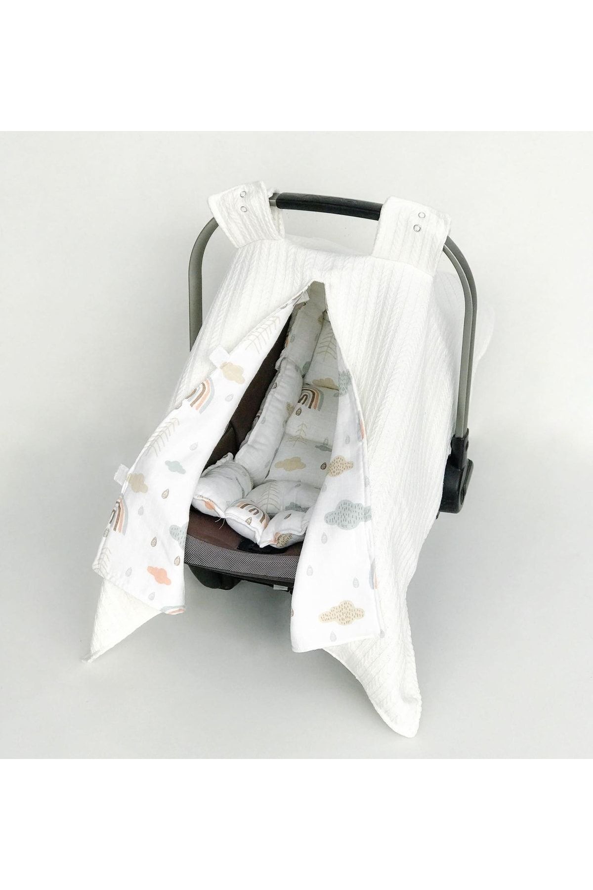 100% Cotton Multi-Purpose Double Layer Knitted Piqué/Muslin Stroller Cover & Cushion