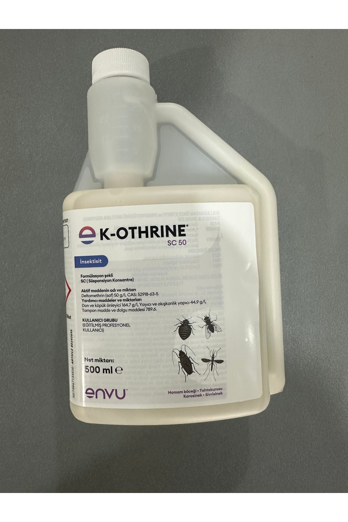 envu K-othrine Sc50 500 ml Yeni Ambalaj Haşere ilacı, Hamamböceği,Kene, Bit, Pire , Karasinek, Sivrisinek
