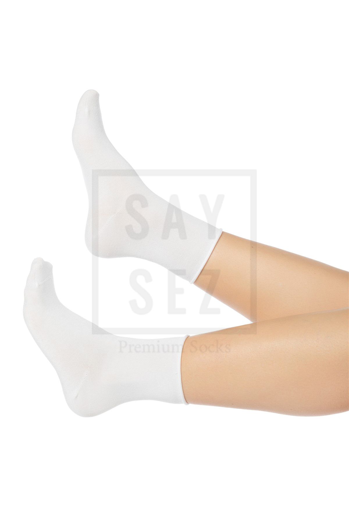 Bambu Kadın Lastiksiz Beyaz Soket Dikişsiz Premium Çorap 3lü Paket / İz Bırakmaz / Sıkmayan Çorap