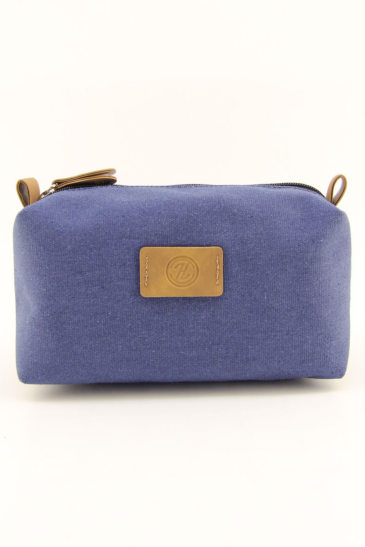 HNB-Men's Indigo Blue Canvas Waterproof Shaving Bag 2