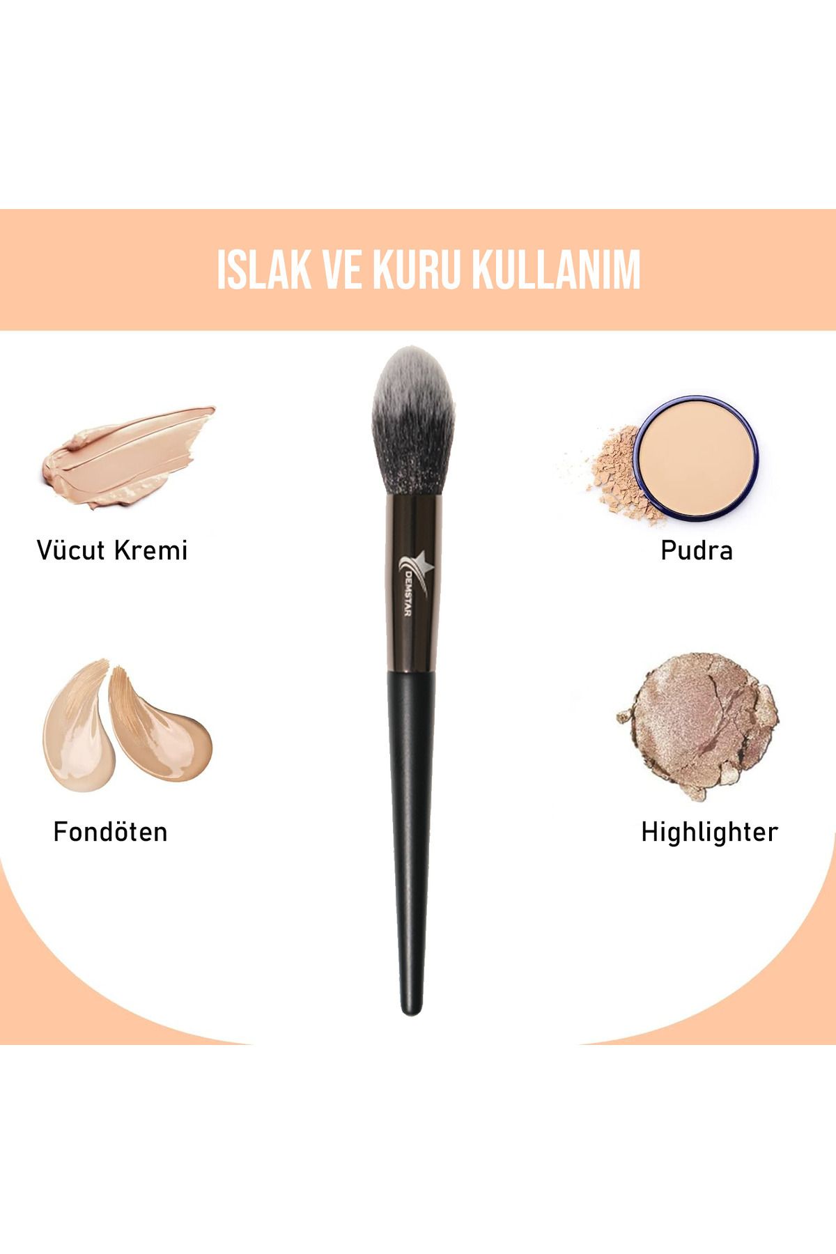 برس آرایشی حرفه ای سری رژگونه باریک و برس آرایش پودری Soft Hair No:27 Demstar