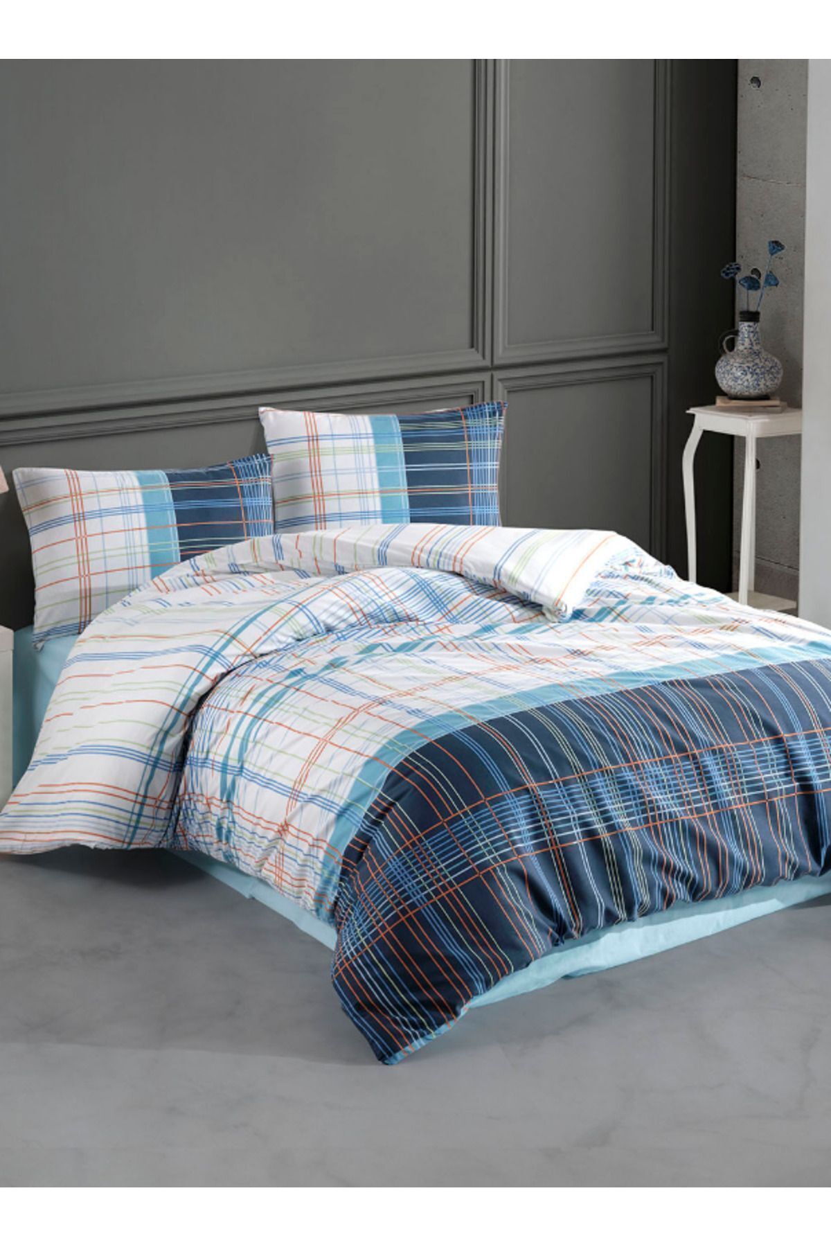 Taç-Plaid Patterned Single Ranforce Crystal Bedding Set 2