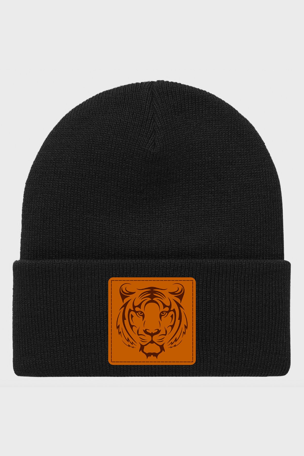 Luigan Deri Etiketli Desen Basklı Basic Triko Bere Unisex