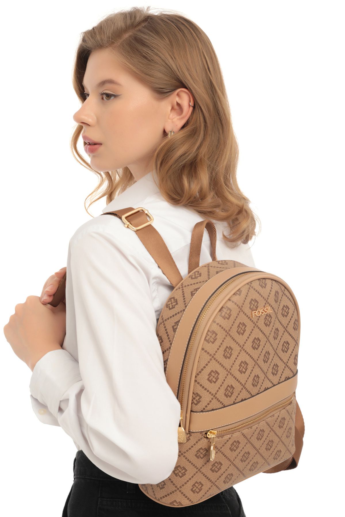Fossil-Mink Women's Backpack - With Tram 05FM24K1101 1