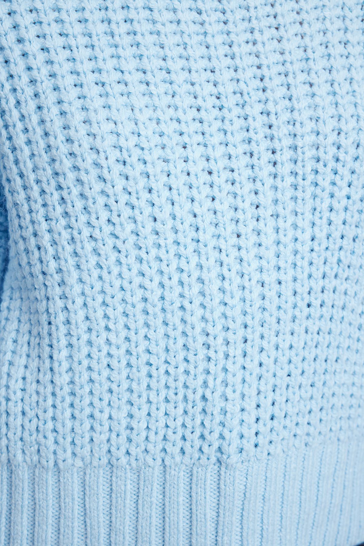 Trendyol Collection-Pulover crop pentru tricotaje albastre - Textura moale si detalii tricotate groase TWOAW25KZ00061 4