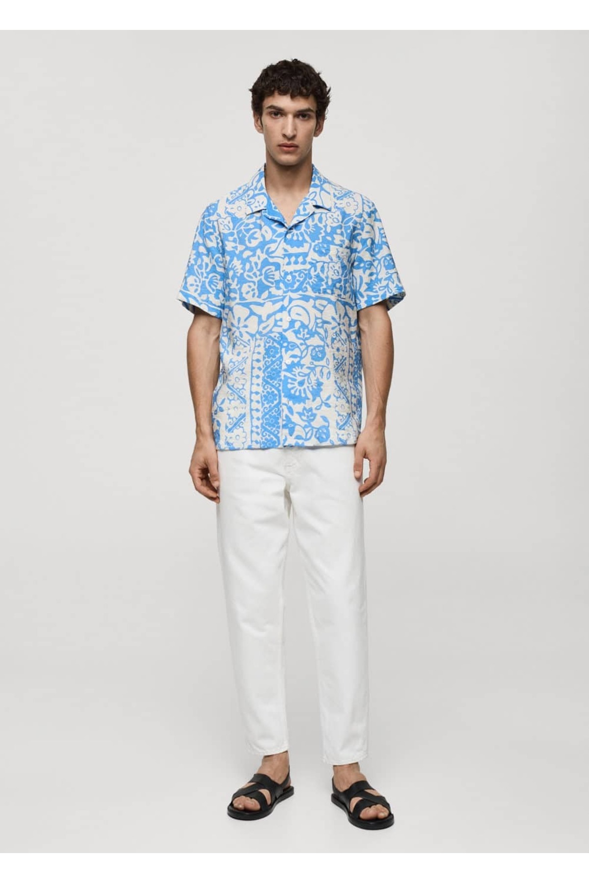 پیراهن مردانه آبی MANGO Man | 67067690 اورجینال - تصویر 2