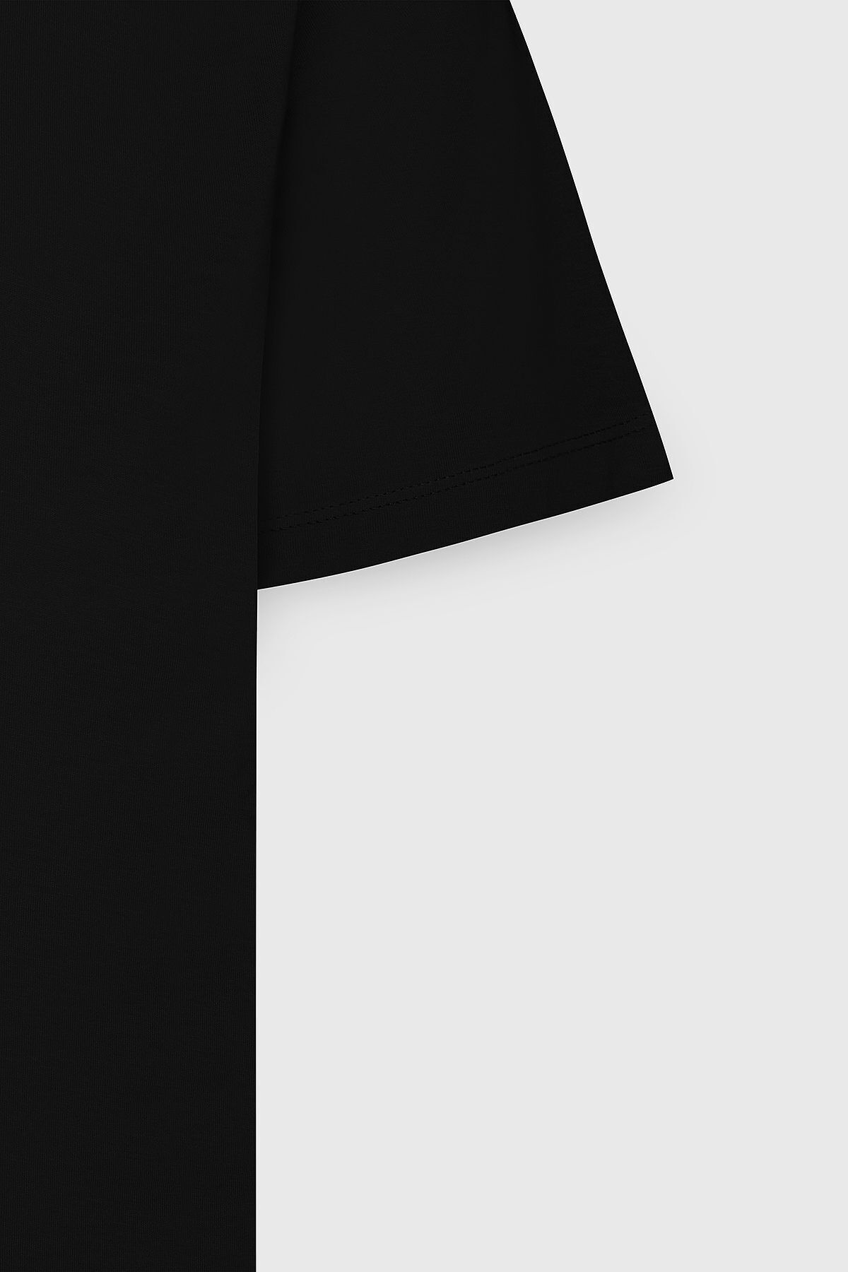 Erkek Siyah %100 Pamuk Slim Fit Dar Kesim Bisiklet Yaka Basic Tişört