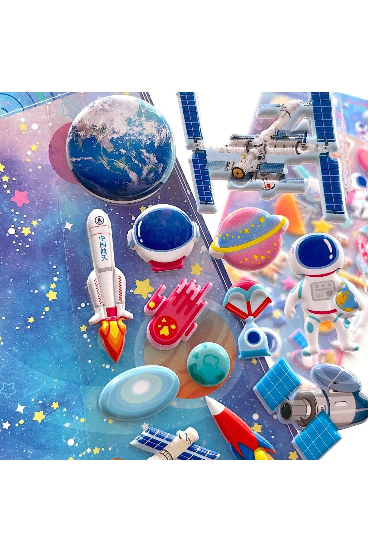 Dolphin-3d Embossed Space Astronaut Large Size Sticker 3