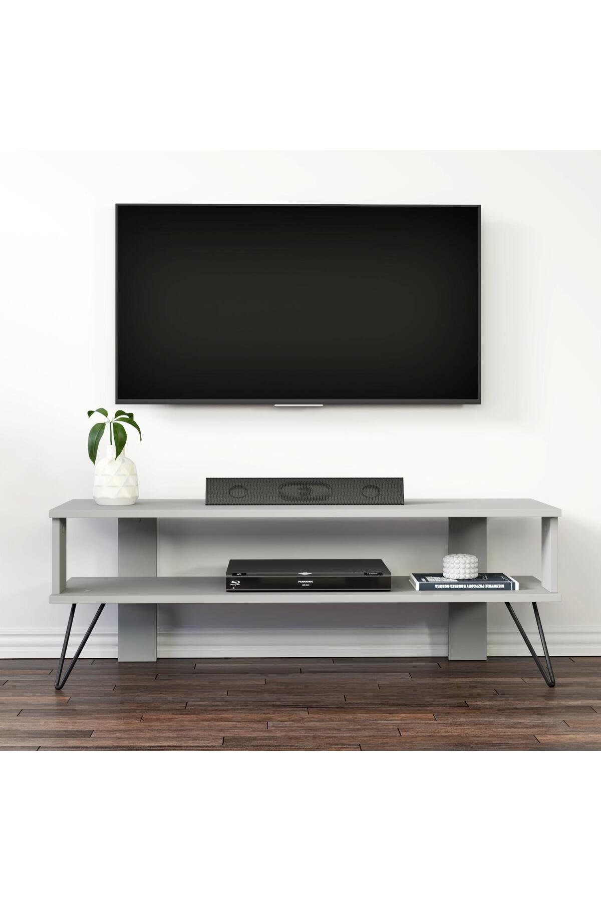 Duama TV Stand, TV Unit, Grey, Home-office