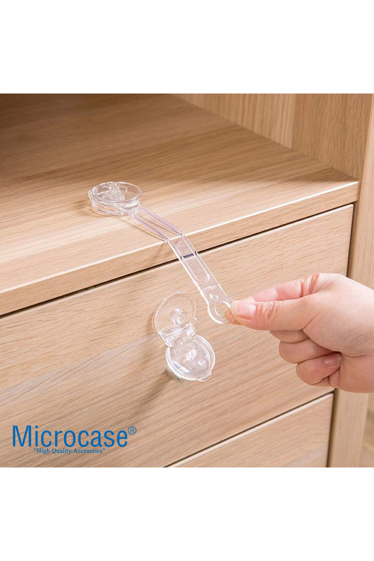 Microcase Plastik Kendinden Yapışkanlı Bebek Eşya Pencere Dolap Kapı Çekmece Kilidi -AL4538 4 Adet Şeffaf fotoğrafı 7 (önizleme)