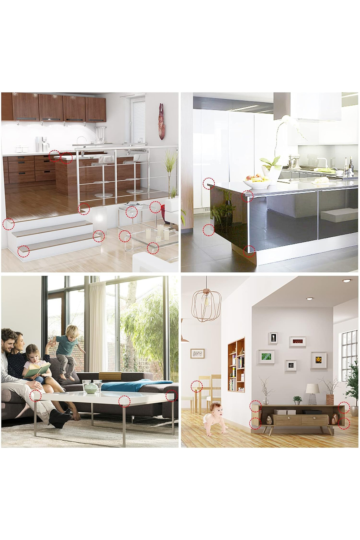 Microcase Bebekler için Eşya Masa Köşe Koruyucu Şeffaf Kendinden Yapışkanlı Silikon Köşe Koruma -AL4545 4 Adet fotoğrafı 5 (önizleme)