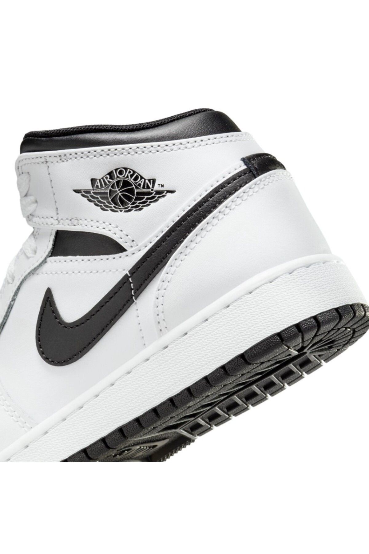 Air jordan 1 mid black leather sale