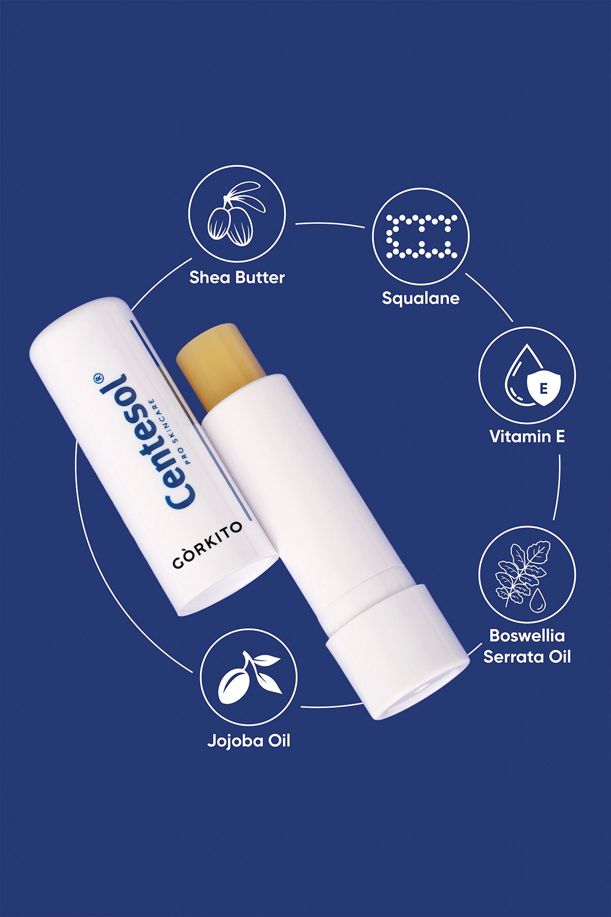 کرم لب و اسکراب مرطوب کننده ترمیم مومیایی کردن SPF 50+ 4 گرم CENTELLA ASIATICA روغن نارگیل Görkito