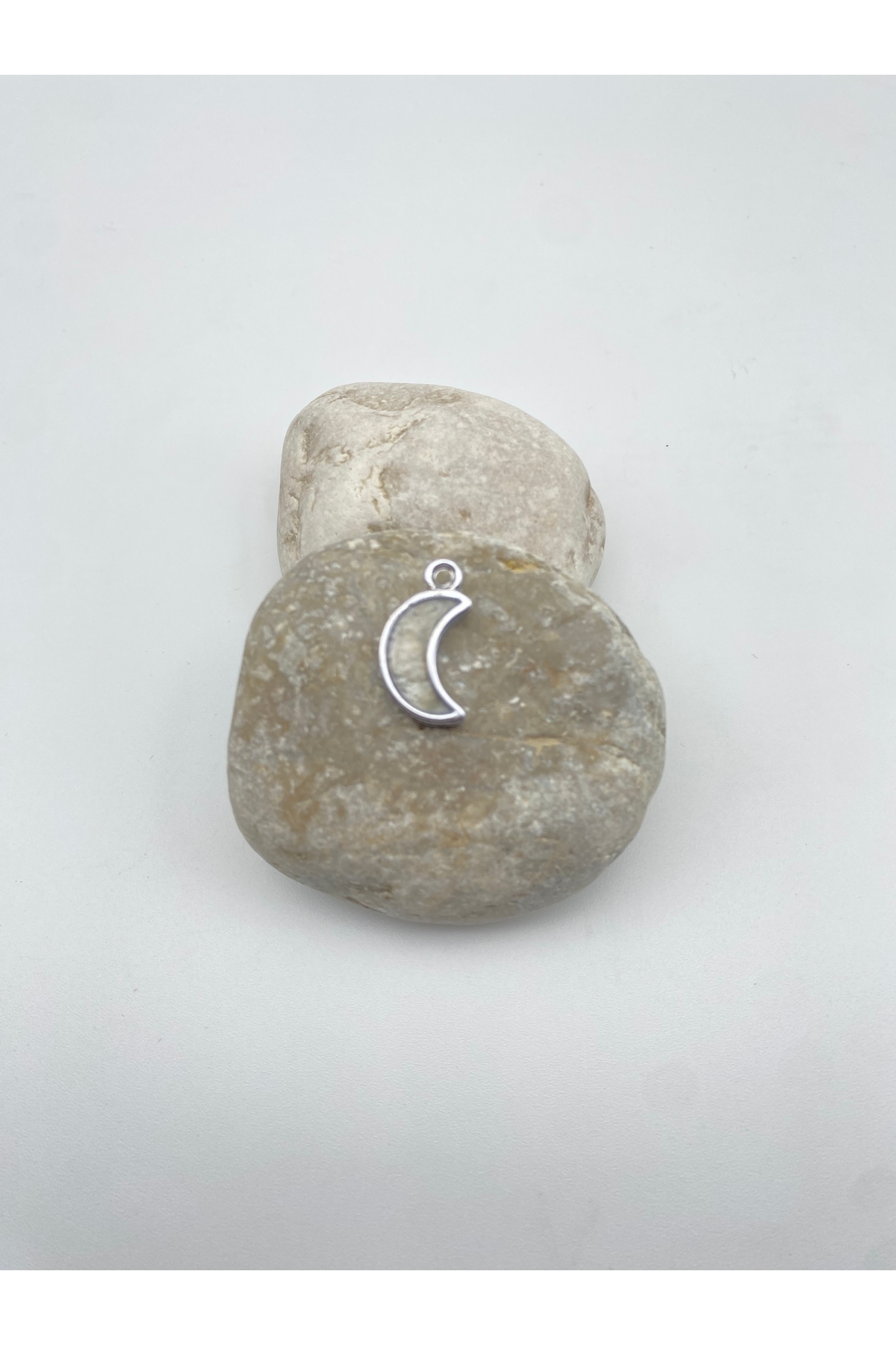 takitokaciniz Gümüş Kaplama Mineli Ay Kolye Küpe Aparatı