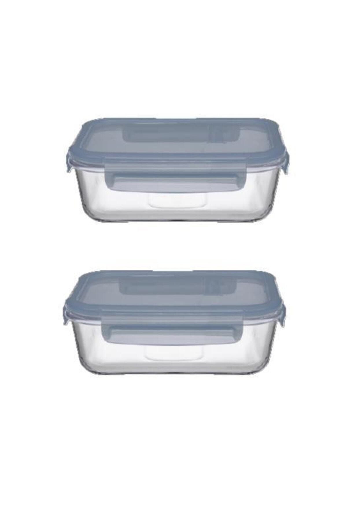 Paşabahçe-Lockable Glass Storage Container Leak Proof Set of 2 Rectangular 640 Cc 2