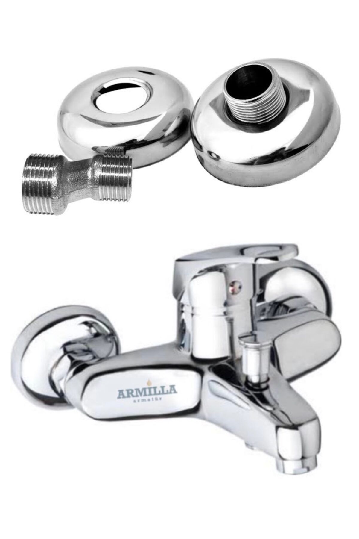 Mix Bath Mixer Faucet Hot Cold Double Water Inlet Stainless Brass Body