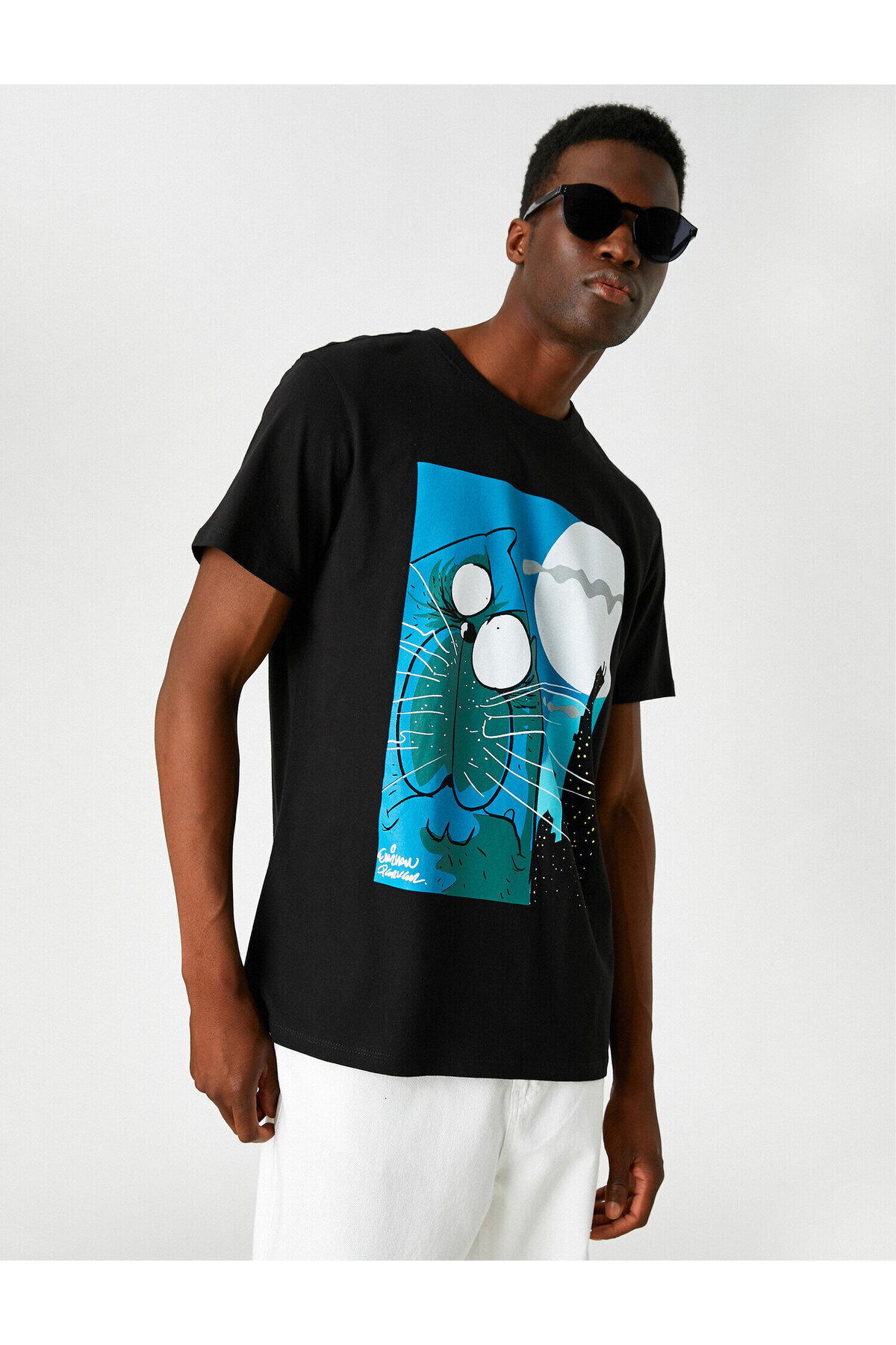 تیشرت مردانه مشکی کوتون | 2SAM11254HK اورجینال - تصویر 2