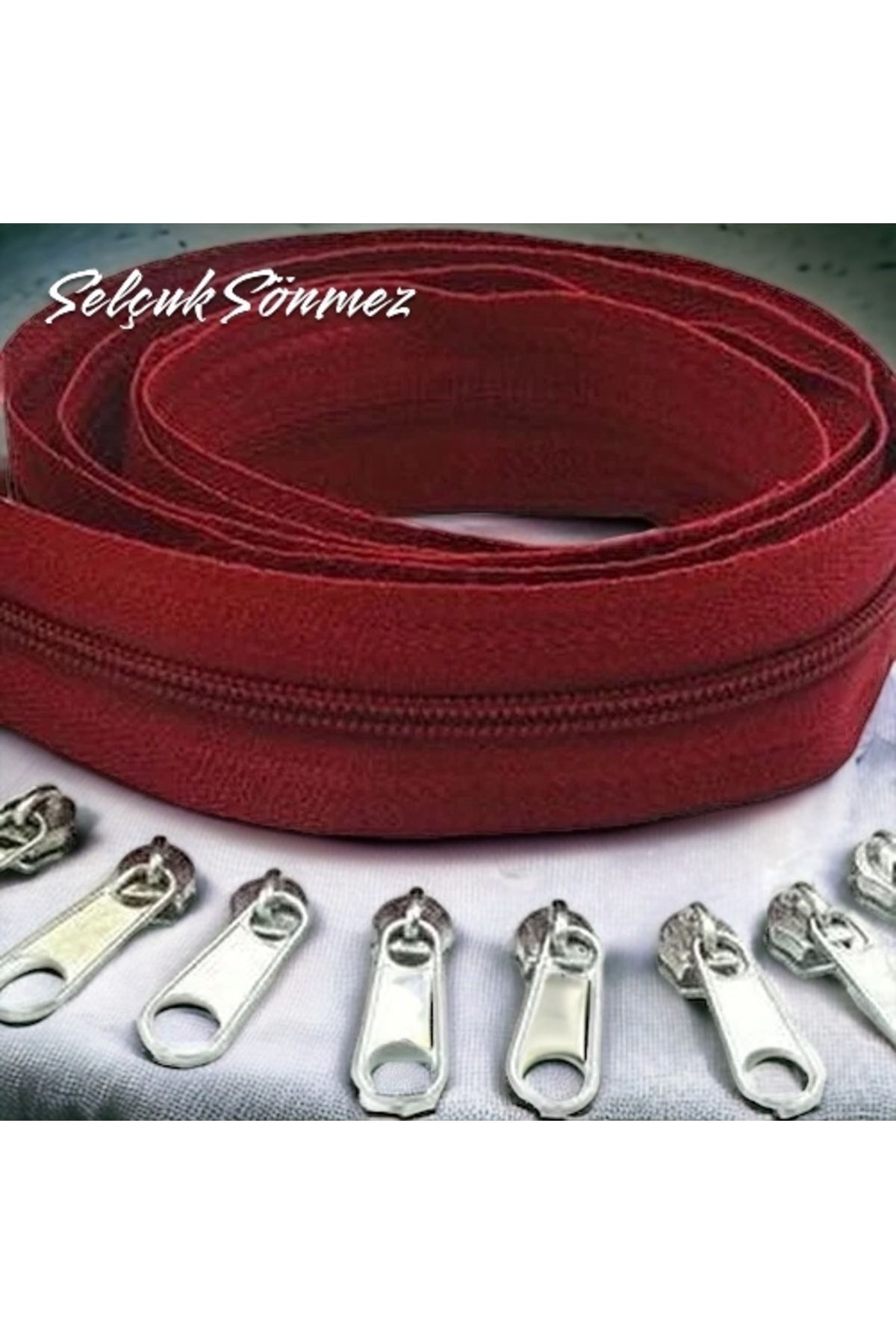 Burgundy 10 Meter Zipper 20 Headers