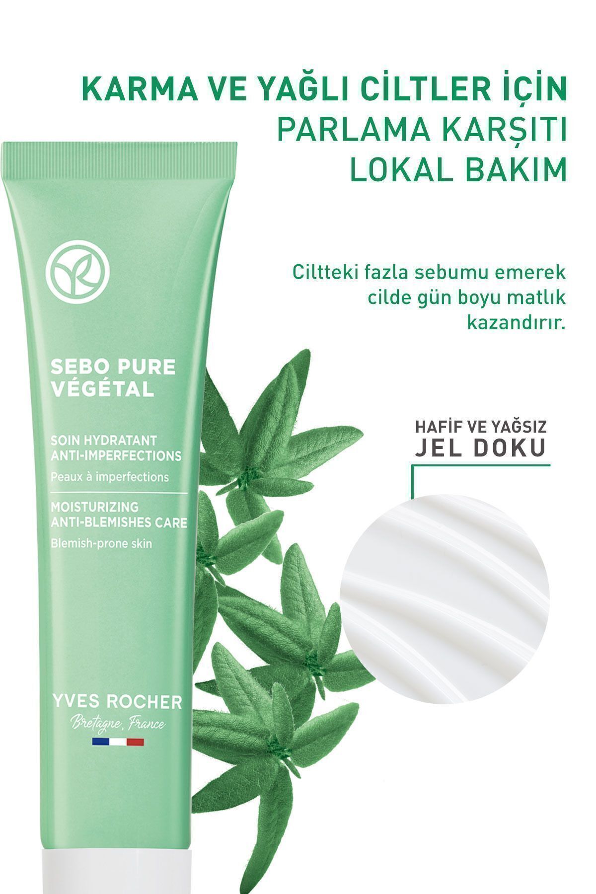Yves Rocher-LaRochePosay Acne Prone Gel - Cream-Zinc, Herbal Salicylic Acid & Allantoin Gift 2