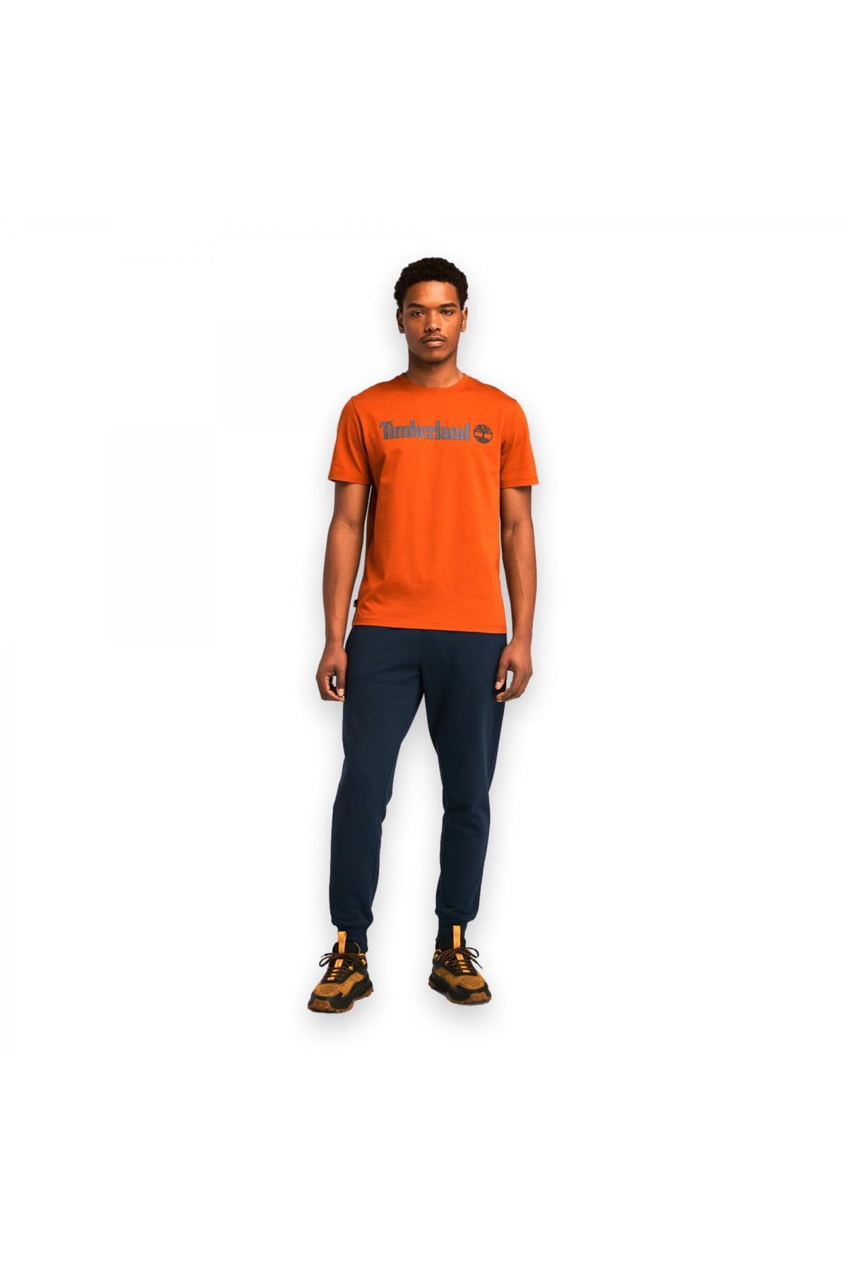 Timberland Tb0A5Upq Linear Logo Sleeve Erkek T Shirt Erkek Giyim