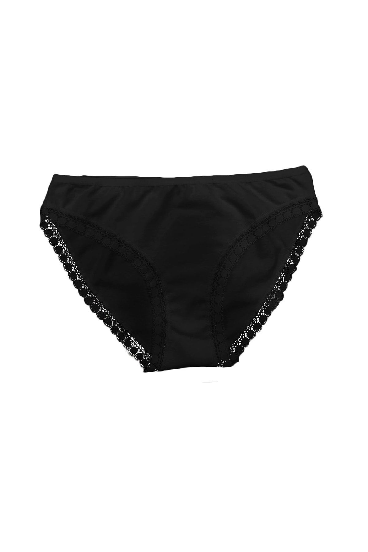 FSM1453-Bikini de damă din bumbac cu talie normală Chiloți din lycra cu slip din dantelă -3038 1