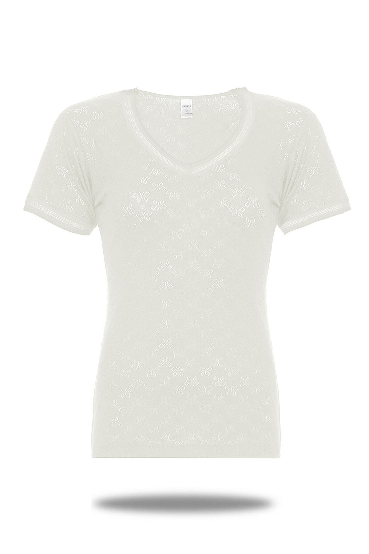 FSM1453 Tricou Pentru Femei, Din Bumbac, Cu Decolteu În V, Cu Mânecă Scurtă, Cu Volan, 3 Piese - 2180 Femeie - S