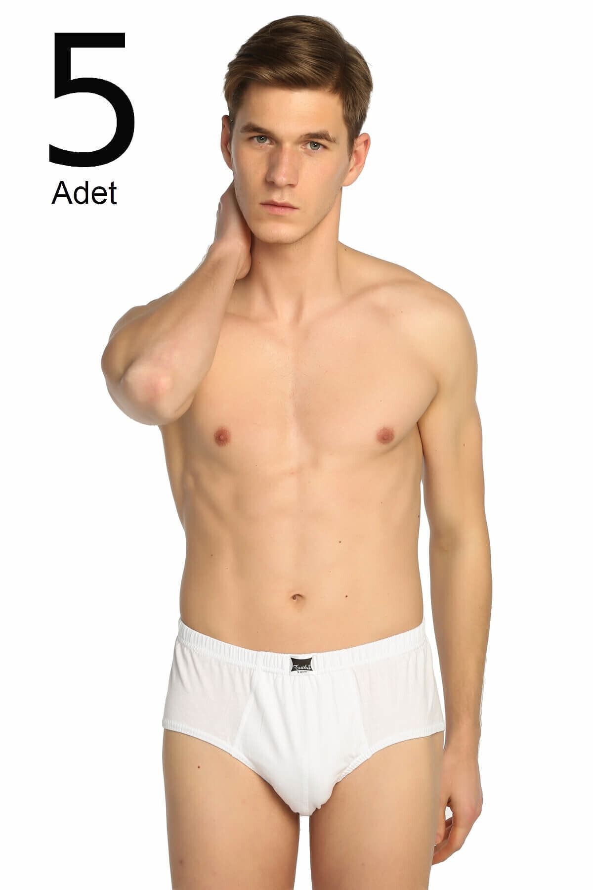 Tutku-Slip de bumbac alb pentru bărbați, pachet de 5 2