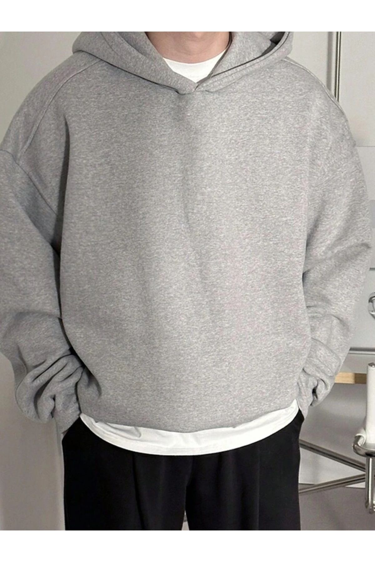 GENIUS STORE-Ανδρικό φούτερ με κουκούλα Oversize - 3 Κλωστές 3