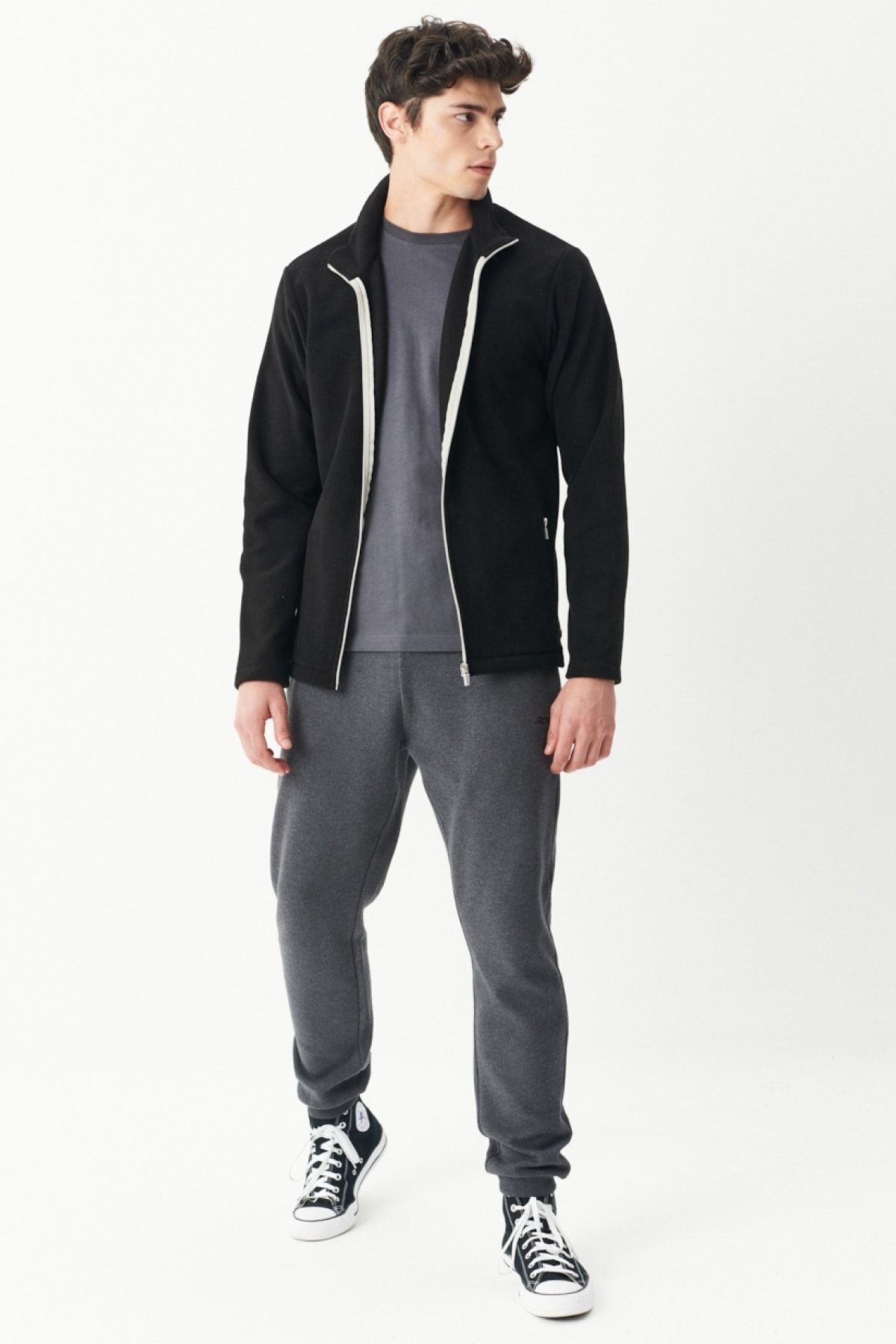Riders by Lee-Černá pánská fleecová mikina Regular Fit Regular Střih na zip 6