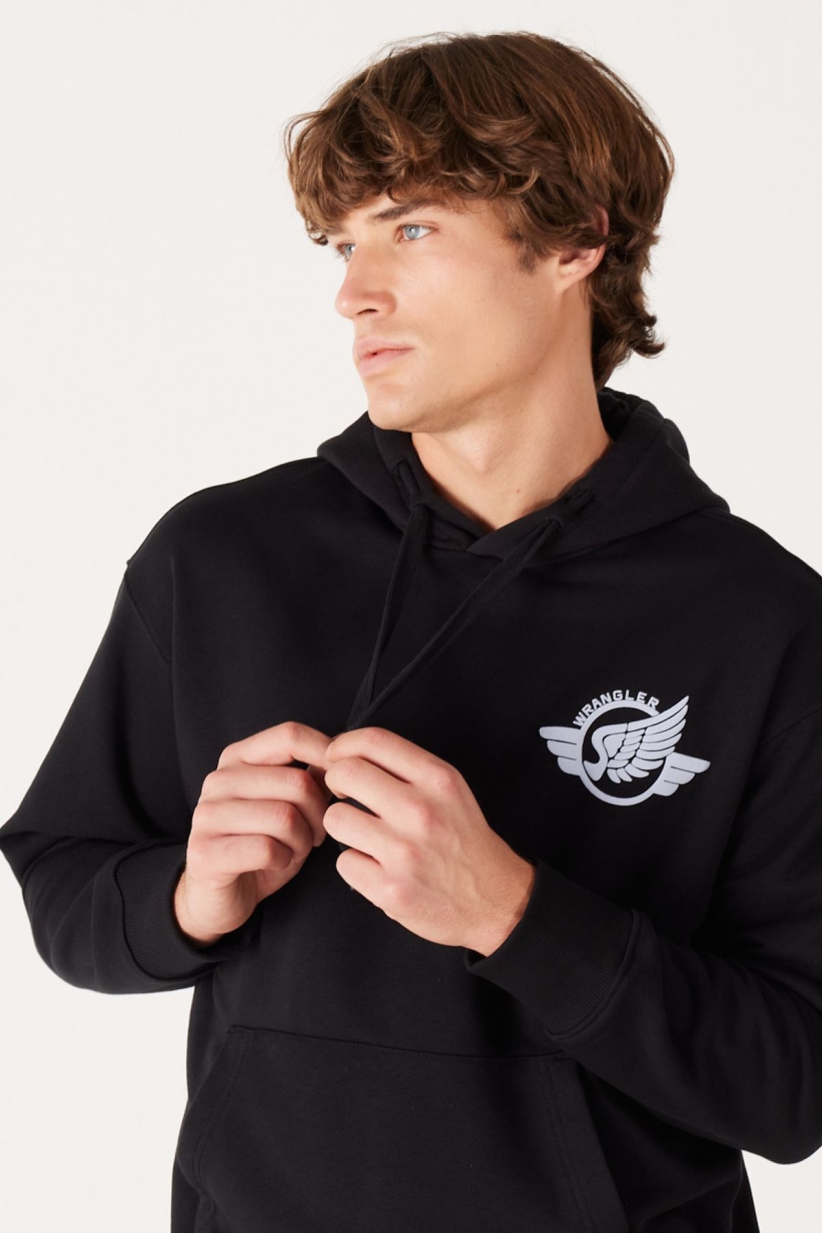 سویشرت مشکی مردانه سیاه لباس پوشیده از برش راحت Wrangler
