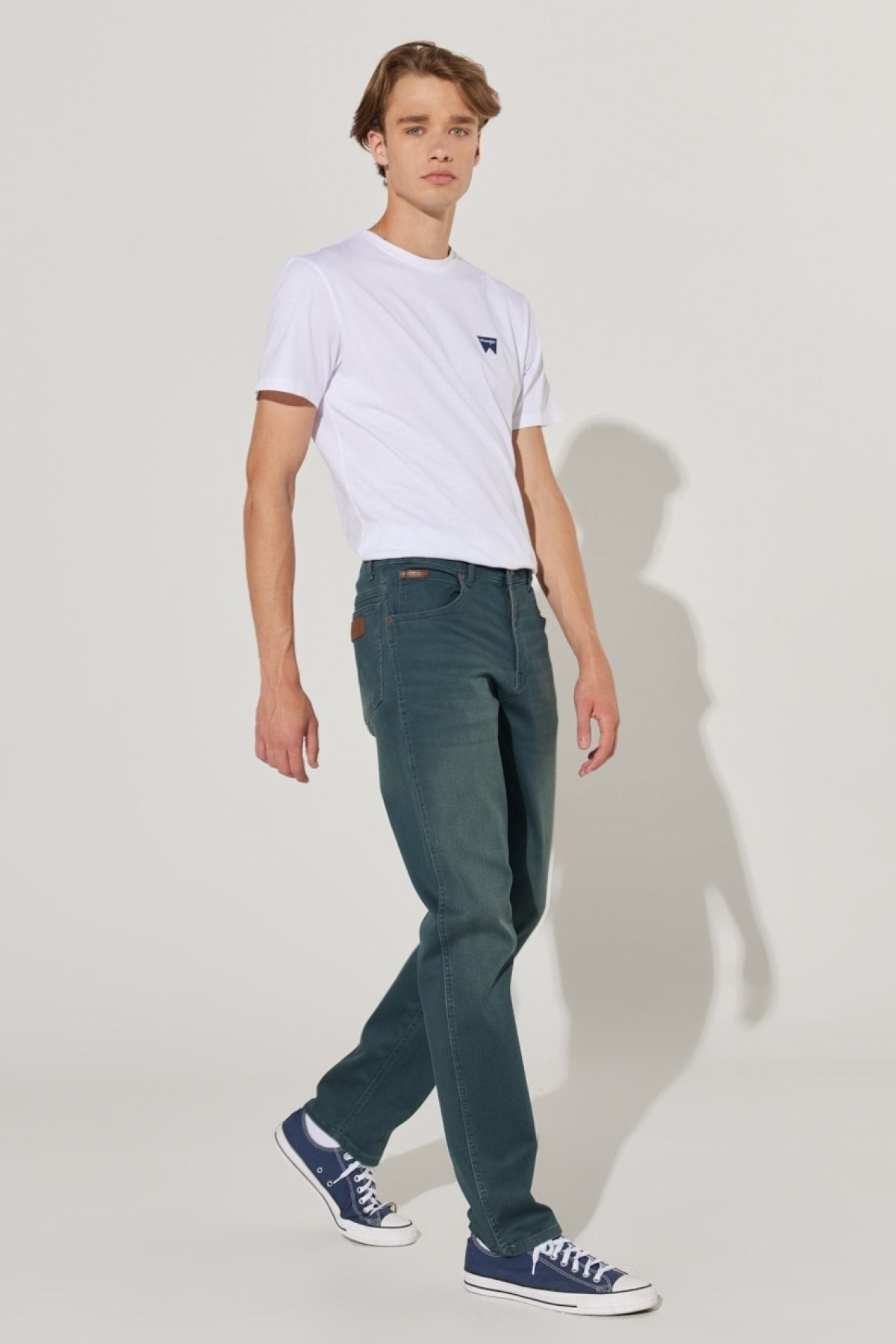 شلوار جین خاکستری مردانه تگزاس باریک و کمر نرم انعطاف پذیر Wrangler