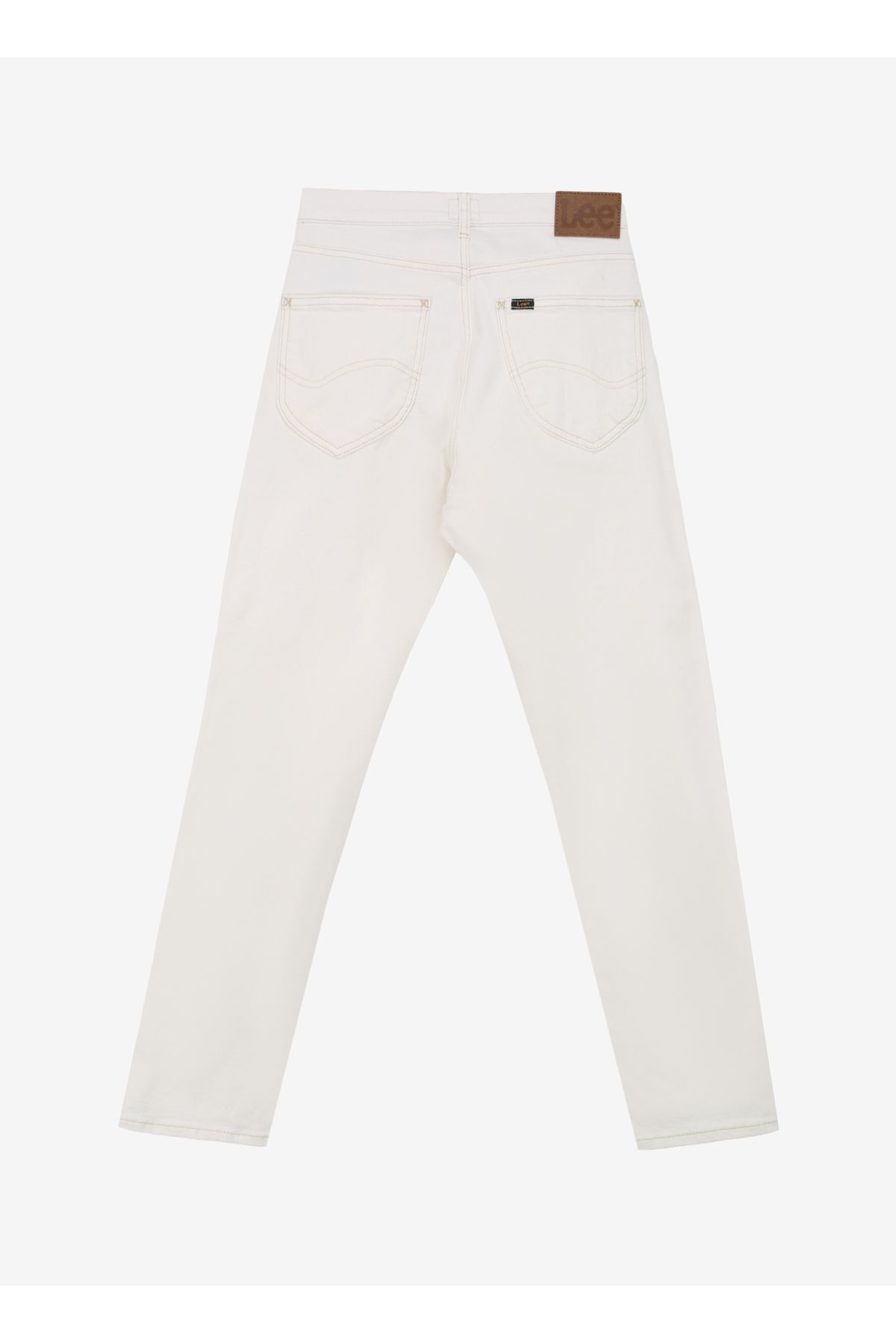 Lee  Slim Fit Dar Kesim Normal Bel Dar Paça %100 Pamuk Rider Kadın Ekru Jean Denim Kot Pantolon - Görsel 8