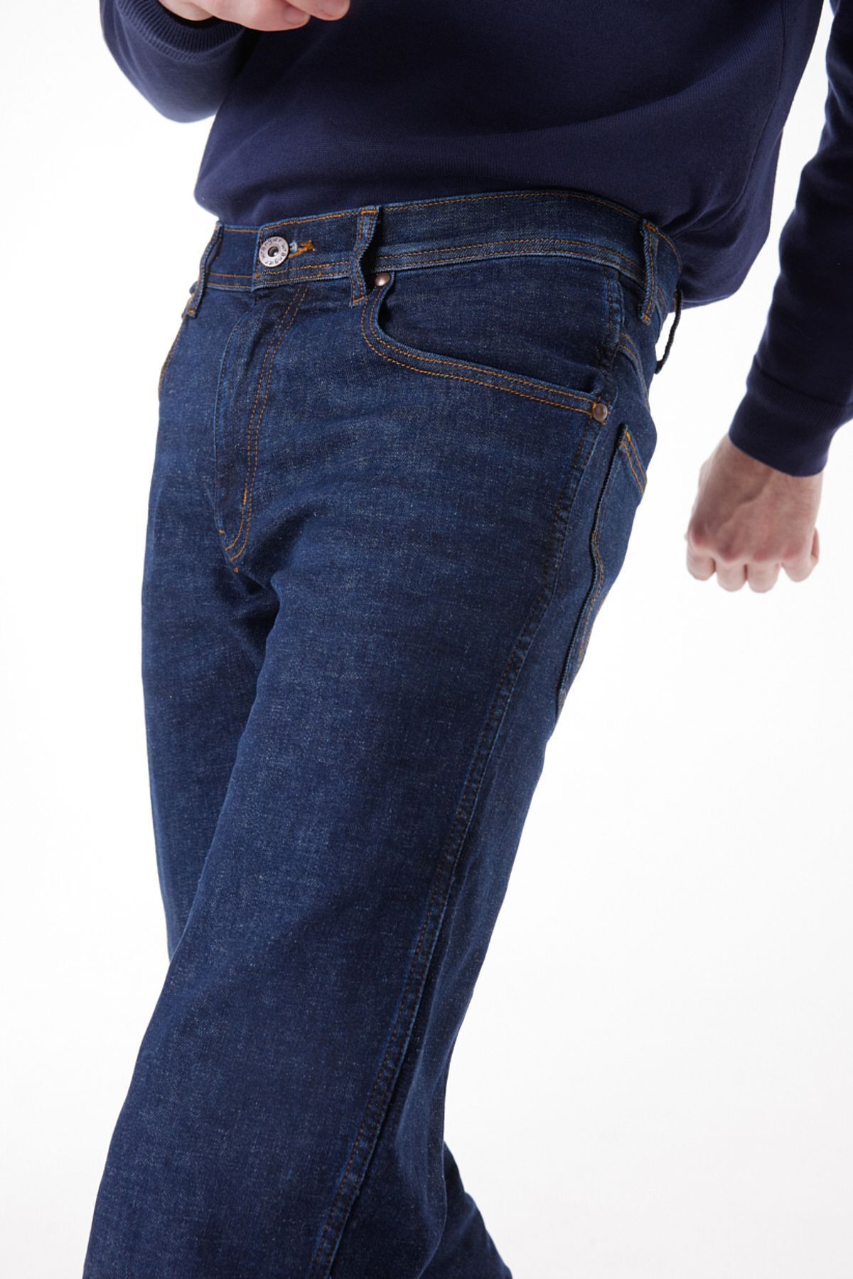 شلوار جین آبی مردانه آریزونا مستقیم فلش ساده کمر و جیب انعطاف پذیر Wrangler