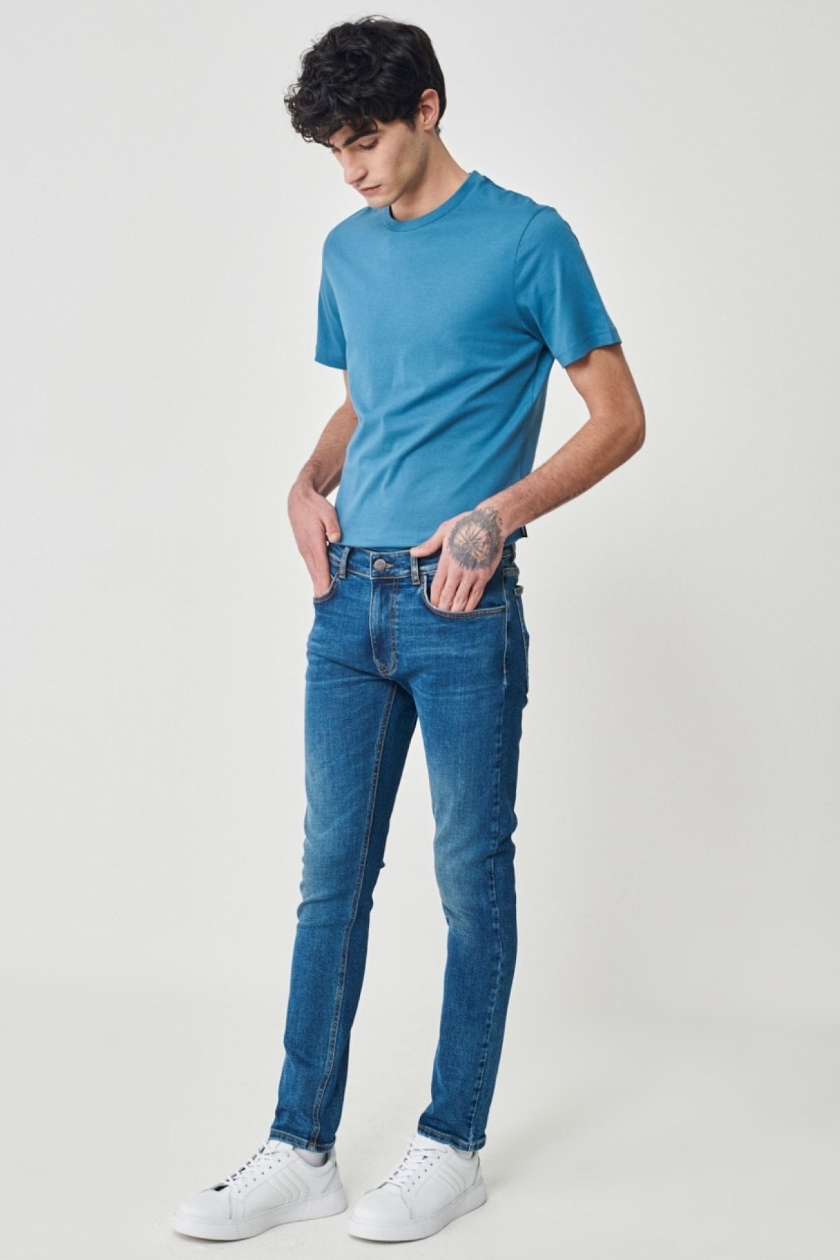 شلوار جین خاکستری مردانه فلکسیبل Luke Slim Fit معمولی کمر آبی Lee