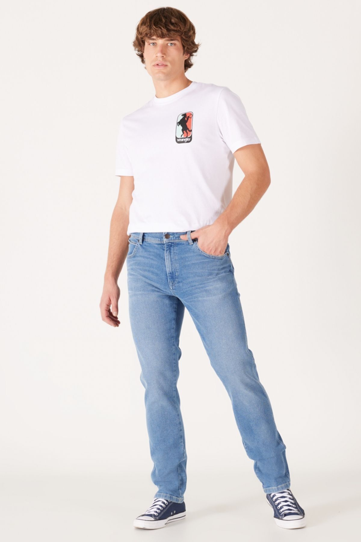 شلوار جین آبی مردانه تگزاس باریک و کمر انعطاف پذیر Wrangler