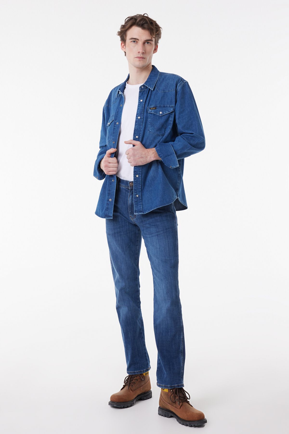 راست تناسب راست برش معمولی کمر انعطاف پذیر شلوار جین جین آریزونا Wrangler