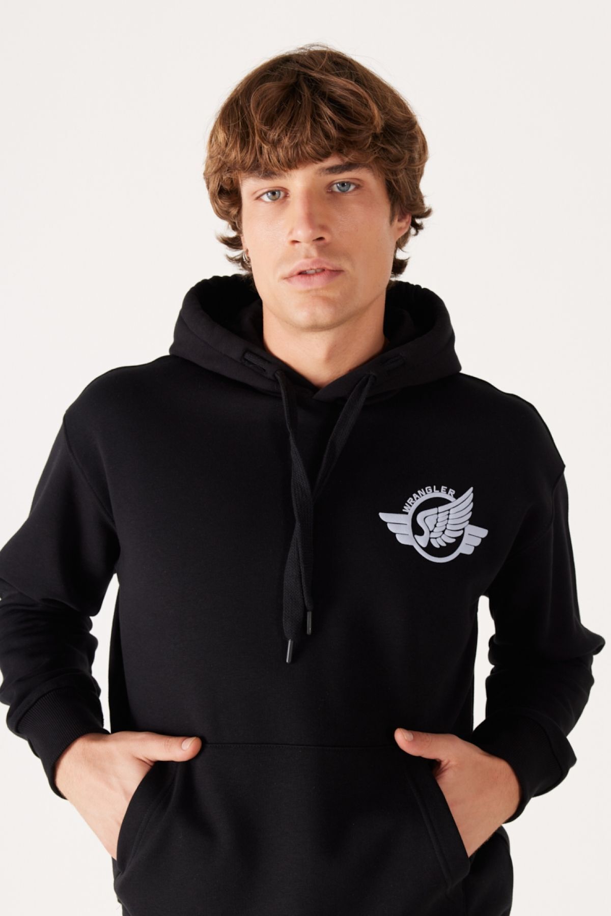 سویشرت مشکی مردانه سیاه لباس پوشیده از برش راحت Wrangler